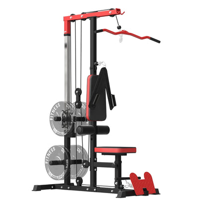 Multi-Function Cable Pulley Machine – High & Low Lat Station with Adjustable Seat for Strength Training and Full-Body Home Gym Workouts