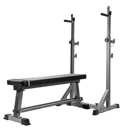Build Serious Strength with Adjustable Barbell Rack | Half Squat Rack Featuring Dip Station, Safety Spotters & 200KG Capacity – Perfect for Power & Home Training