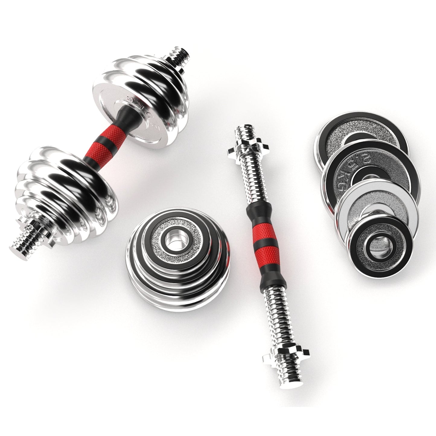 Transform Home Workouts with a 20kg Cast Iron Adjustable Weight Set – Dual Dumbbell & Barbell Function for Strength Training, Built with Durable Steel Plates