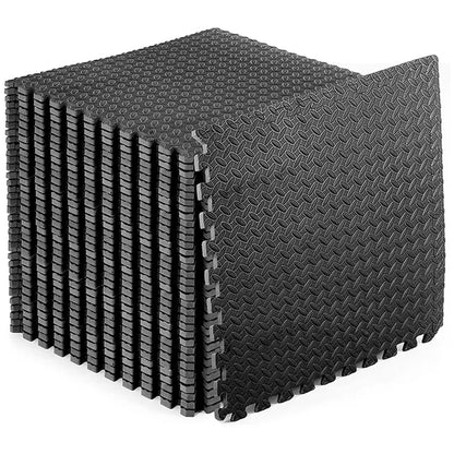 Transform Your Workout Space with Interlocking EVA Foam Mats | 10mm Thick Non-Slip Puzzle Tiles for Home & Gym | Durable Black Flooring for Exercise & Protection