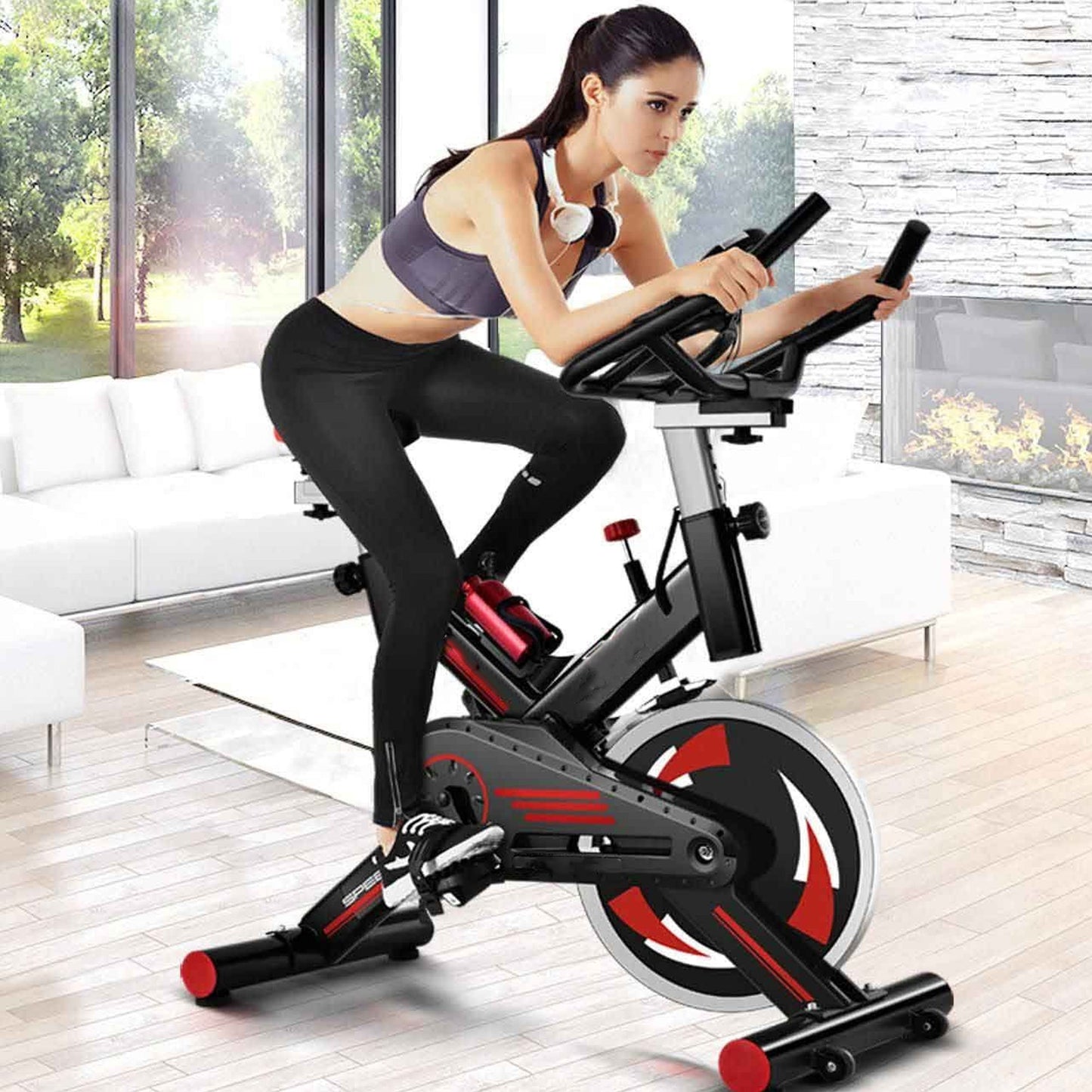 Ride Into Fitness | Silent Indoor Spin Bike with LCD Screen & Smart Device Holder – Smooth Stationary Cycle for Intense Home Cardio and Endurance Workouts