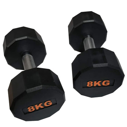 Heavy-Duty Round Hex Dumbbell | No-Roll Stability for Safer Workouts | Ergonomic Grip for Controlled Lifts | Perfect for Home & Gym Strength Training | Solid Cast Construction