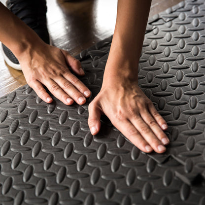 Transform Your Workout Space with Interlocking EVA Foam Mats | 10mm Thick Non-Slip Puzzle Tiles for Home & Gym | Durable Black Flooring for Exercise & Protection