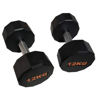 Heavy-Duty Round Hex Dumbbell | No-Roll Stability for Safer Workouts | Ergonomic Grip for Controlled Lifts | Perfect for Home & Gym Strength Training | Solid Cast Construction