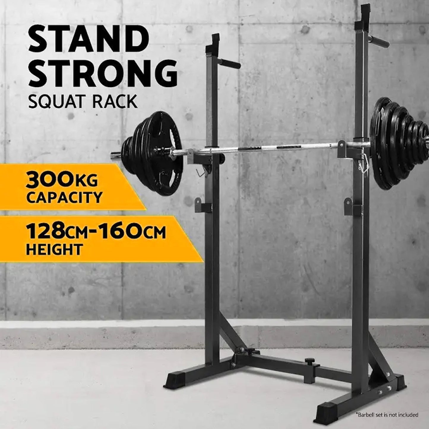 Build Serious Strength with Adjustable Barbell Rack | Half Squat Rack Featuring Dip Station, Safety Spotters & 200KG Capacity – Perfect for Power & Home Training