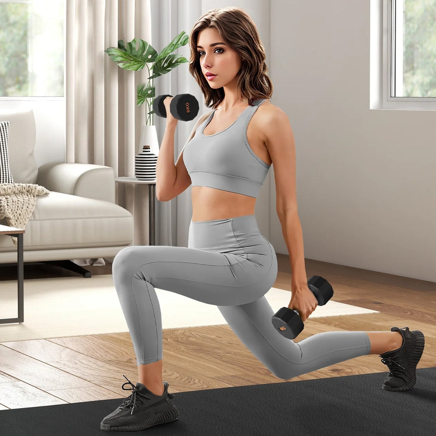 Heavy-Duty Round Hex Dumbbell | No-Roll Stability for Safer Workouts | Ergonomic Grip for Controlled Lifts | Perfect for Home & Gym Strength Training | Solid Cast Construction