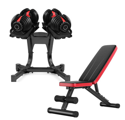 Compact Weight Set 40kg Adjustable Dumbbell | 17-in-1 Smart Dial System | Rubber-Coated Cast Iron | Quiet, Durable Gear for Strength Training at Home