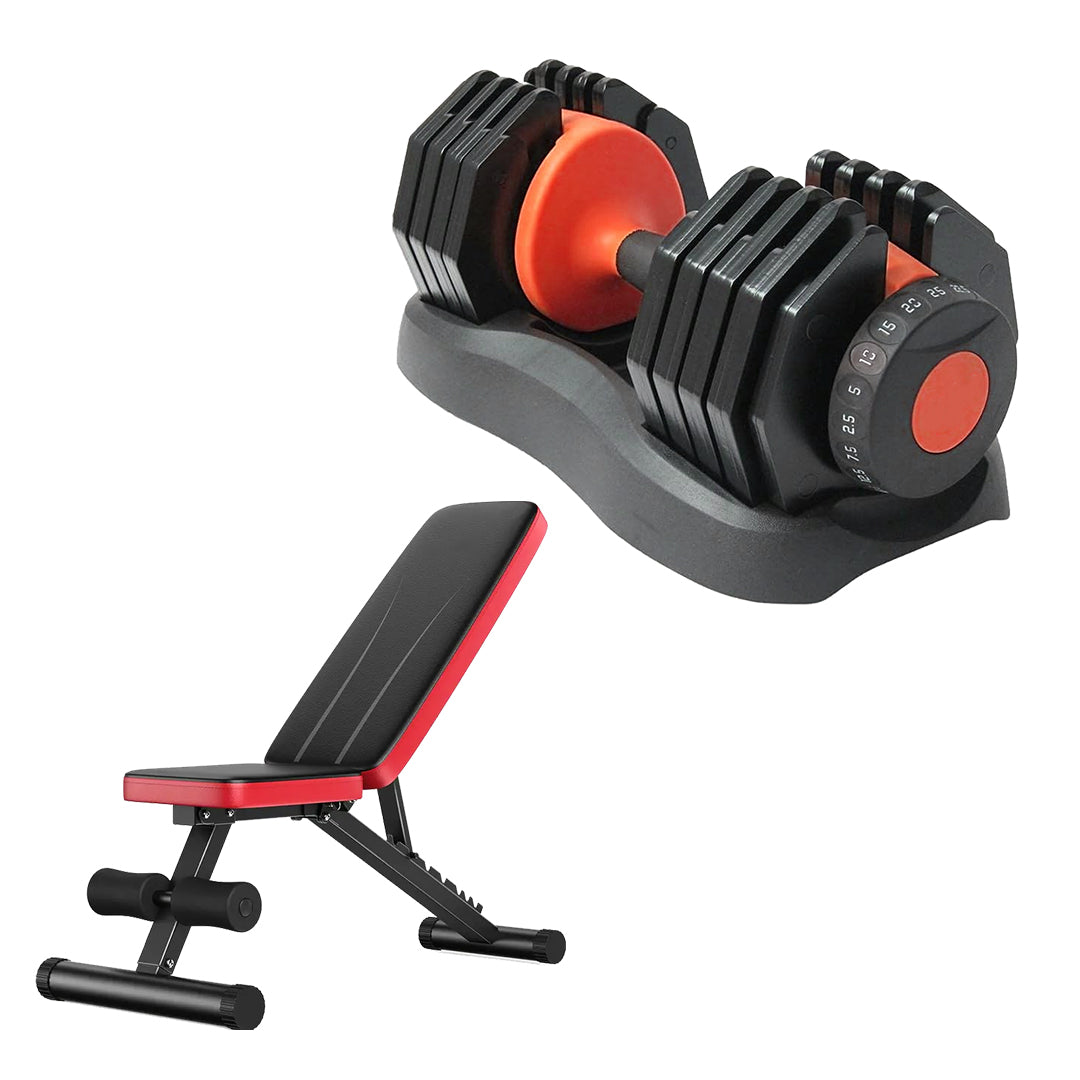 Compact Weight Set 40kg Adjustable Dumbbell | 17-in-1 Smart Dial System | Rubber-Coated Cast Iron | Quiet, Durable Gear for Strength Training at Home