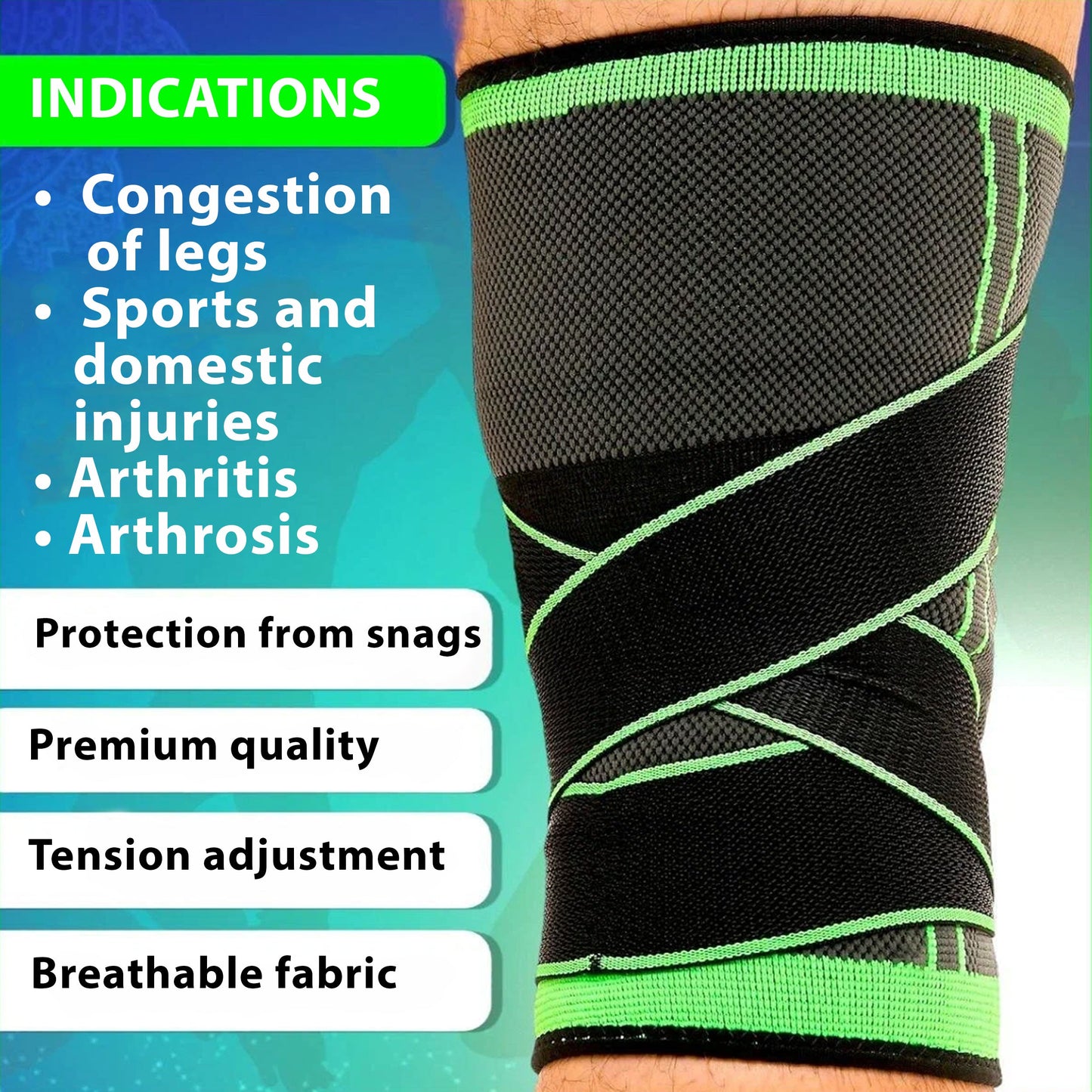 Knee Support with Secure Strap - Adjustable Reliable Support for ACL, Meniscus, Joint Pain & Injury Recovery | Great for Running, Sports, and Everyday Use