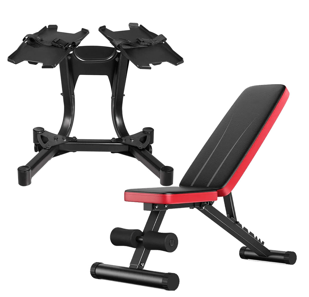 Transform Your Workouts with 24kg Adjustable Dumbbell | 15-in-1 Rapid Weight Selector | Compact All-in-One Set | Optional Training Bench & Stand for Men & Women Fitness
