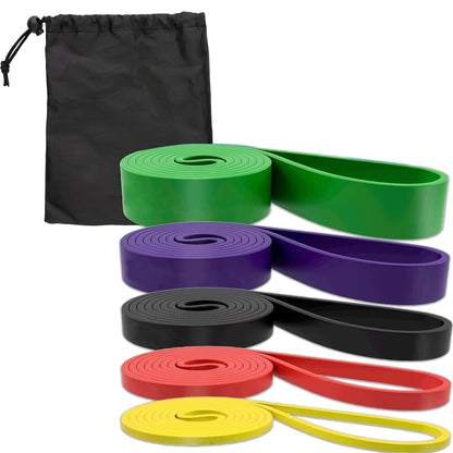 Full-Body Strength Bands – 5-Level Resistance Set for Pull-Ups, Powerlifting, Stretching & Rehab | Great for Men & Women in Training