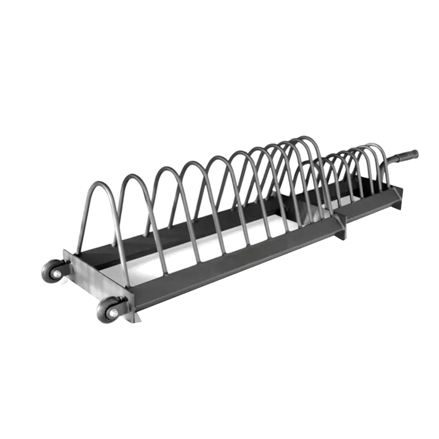 Portable Horizontal Weight Plate Storage Rack with Wheels & Barbell Stand – Heavy Duty Steel Organizer for Bumper, Olympic & Tri-Grip Plates