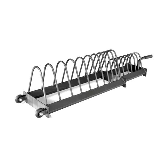 Portable Horizontal Weight Plate Storage Rack with Wheels & Barbell Stand – Heavy Duty Steel Organizer for Bumper, Olympic & Tri-Grip Plates