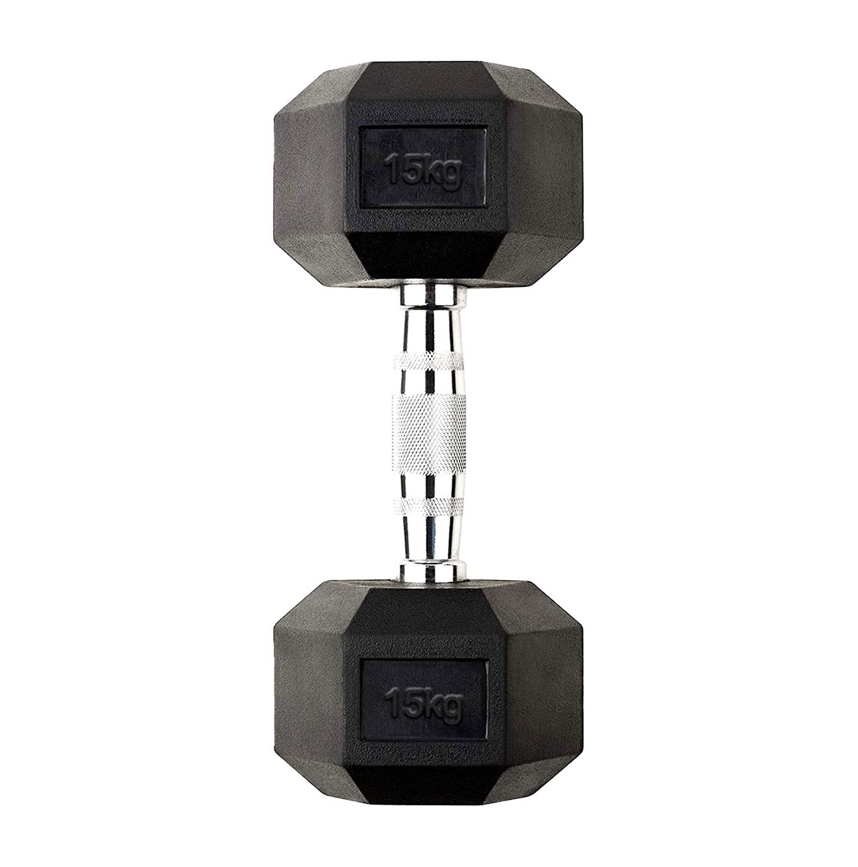 Hex Dumbbells 2.5kg–60kg Sets or Pairs – Rubber-Coated Anti-Roll Weights with Rack or Without – Chrome Knurled Grip for Strength Training at Home Gym