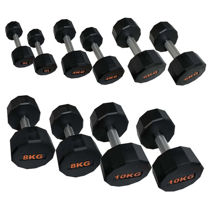 Heavy-Duty Round Hex Dumbbell | No-Roll Stability for Safer Workouts | Ergonomic Grip for Controlled Lifts | Perfect for Home & Gym Strength Training | Solid Cast Construction