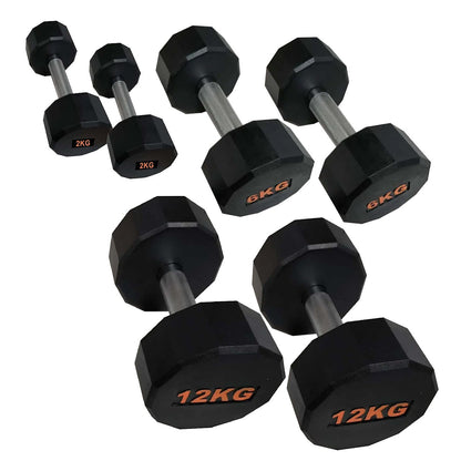 Heavy-Duty Round Hex Dumbbell | No-Roll Stability for Safer Workouts | Ergonomic Grip for Controlled Lifts | Perfect for Home & Gym Strength Training | Solid Cast Construction