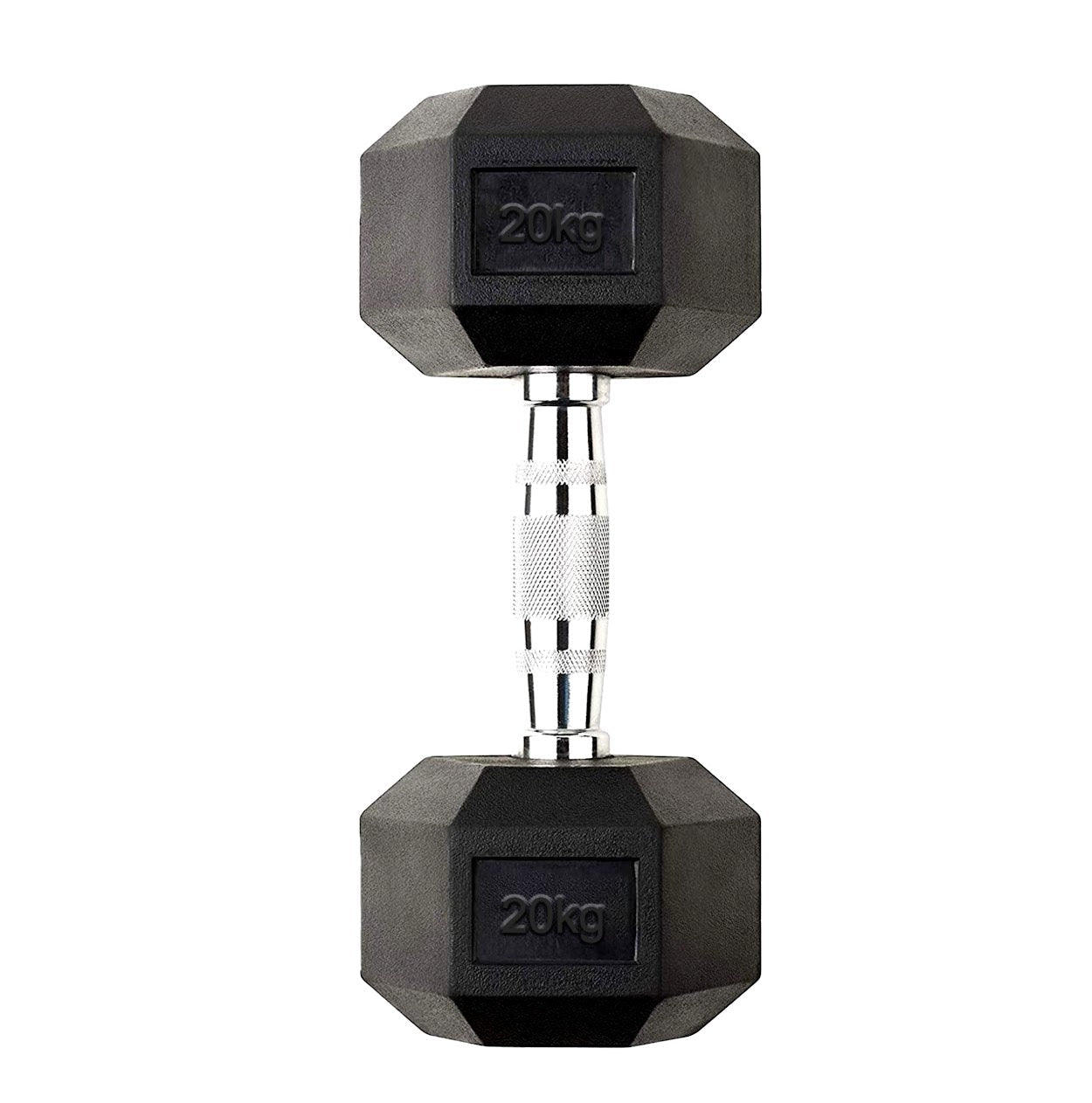 Hex Dumbbells 2.5kg–60kg Sets or Pairs – Rubber-Coated Anti-Roll Weights with Rack or Without – Chrome Knurled Grip for Strength Training at Home Gym