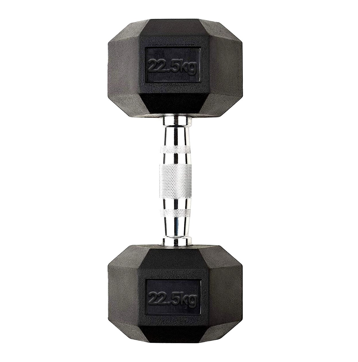 Hex Dumbbells 2.5kg–60kg Sets or Pairs – Rubber-Coated Anti-Roll Weights with Rack or Without – Chrome Knurled Grip for Strength Training at Home Gym