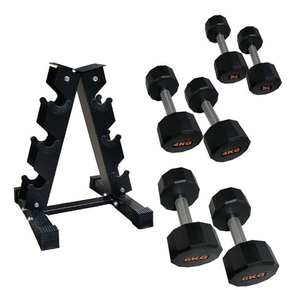 Heavy-Duty Round Hex Dumbbell | No-Roll Stability for Safer Workouts | Ergonomic Grip for Controlled Lifts | Perfect for Home & Gym Strength Training | Solid Cast Construction