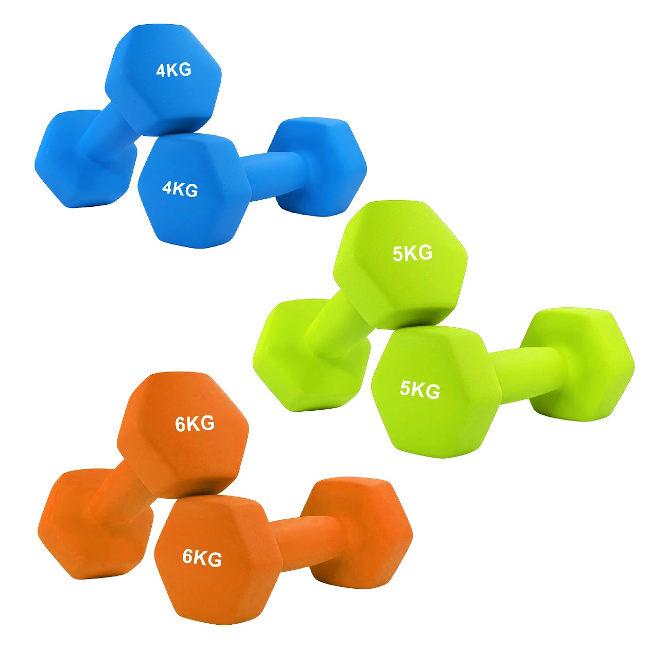 Neoprene Hex Dumbbells | Non-Slip Anti-Roll Weights for Home & Gym | Buy as Singles, Pairs or Full Sets | Ergonomic Grip & Smooth Coating | Ideal for Toning, Rehab & Strength Training