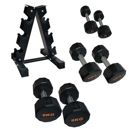 Heavy-Duty Round Hex Dumbbell | No-Roll Stability for Safer Workouts | Ergonomic Grip for Controlled Lifts | Perfect for Home & Gym Strength Training | Solid Cast Construction