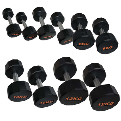 Heavy-Duty Round Hex Dumbbell | No-Roll Stability for Safer Workouts | Ergonomic Grip for Controlled Lifts | Perfect for Home & Gym Strength Training | Solid Cast Construction