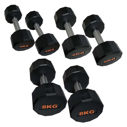 Heavy-Duty Round Hex Dumbbell | No-Roll Stability for Safer Workouts | Ergonomic Grip for Controlled Lifts | Perfect for Home & Gym Strength Training | Solid Cast Construction