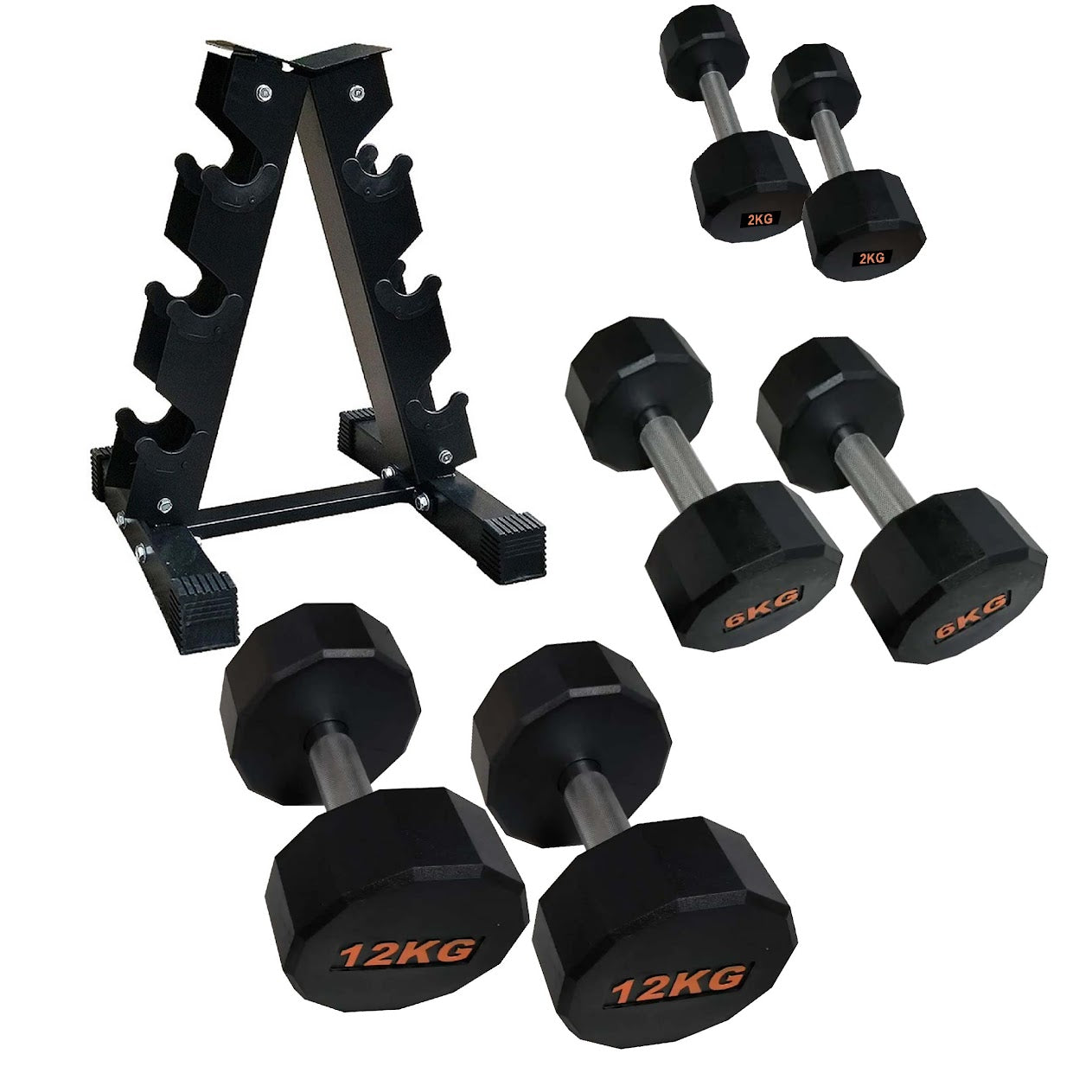 Heavy-Duty Round Hex Dumbbell | No-Roll Stability for Safer Workouts | Ergonomic Grip for Controlled Lifts | Perfect for Home & Gym Strength Training | Solid Cast Construction