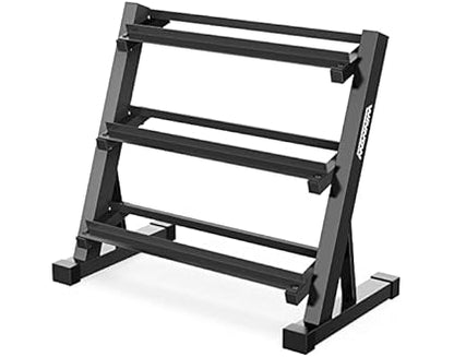 Hex Dumbbell Set with Optional 3-Tier Rack – Rubber-Coated Anti-Roll Dumbbells (2.5kg–30kg) for Strength Training in Home Gym or Studio