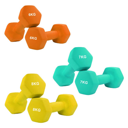 Neoprene Hex Dumbbells | Non-Slip Anti-Roll Weights for Home & Gym | Buy as Singles, Pairs or Full Sets | Ergonomic Grip & Smooth Coating | Ideal for Toning, Rehab & Strength Training