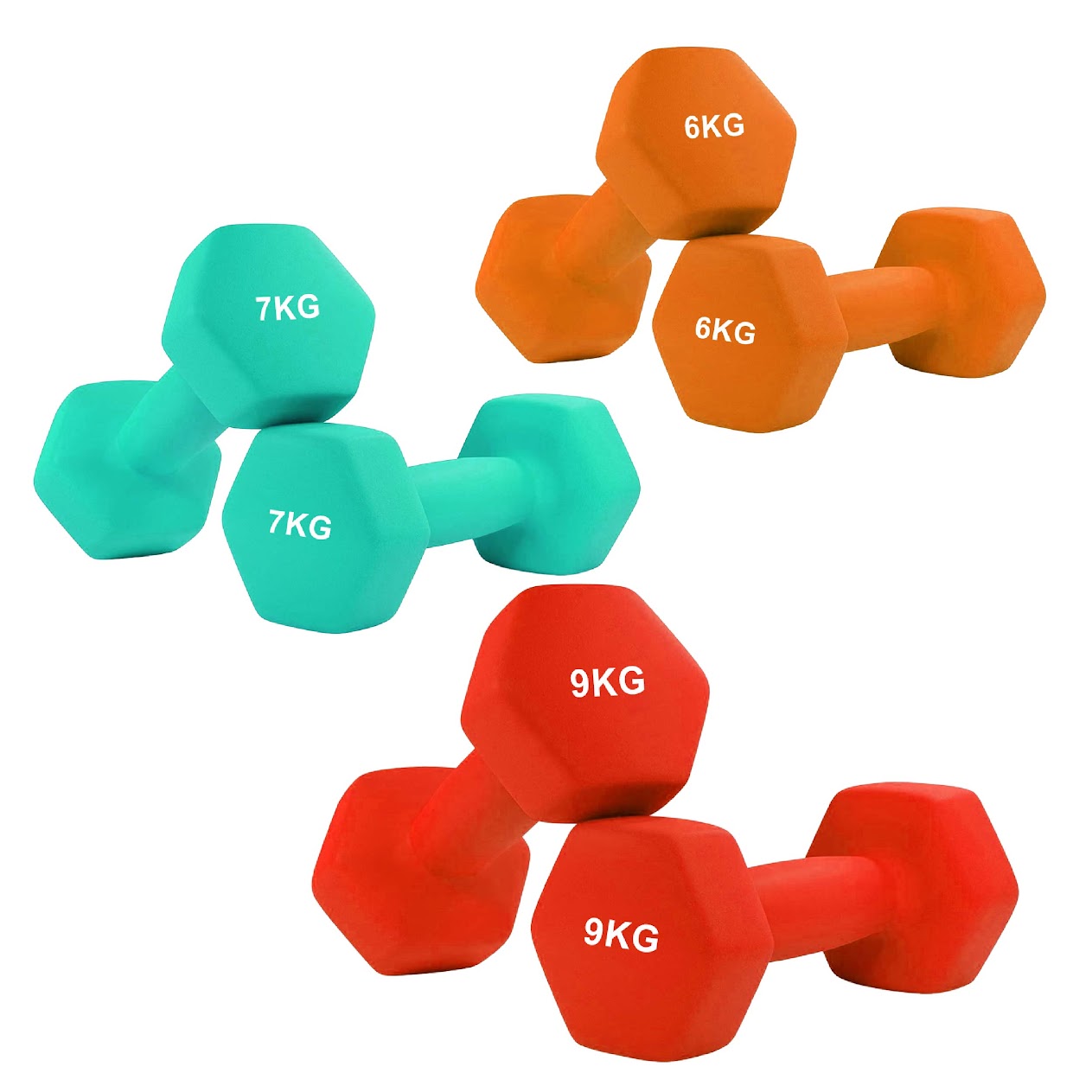 Neoprene Hex Dumbbells | Non-Slip Anti-Roll Weights for Home & Gym | Buy as Singles, Pairs or Full Sets | Ergonomic Grip & Smooth Coating | Ideal for Toning, Rehab & Strength Training