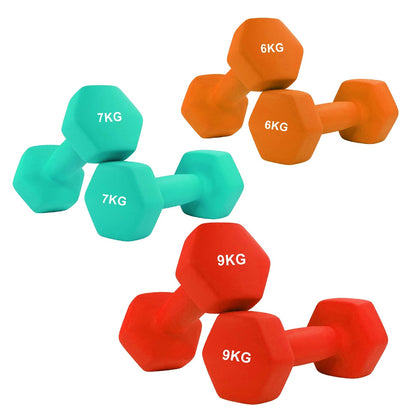 Neoprene Hex Dumbbells | Non-Slip Anti-Roll Weights for Home & Gym | Buy as Singles, Pairs or Full Sets | Ergonomic Grip & Smooth Coating | Ideal for Toning, Rehab & Strength Training