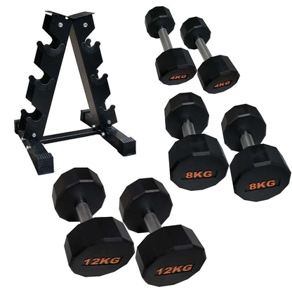 Heavy-Duty Round Hex Dumbbell | No-Roll Stability for Safer Workouts | Ergonomic Grip for Controlled Lifts | Perfect for Home & Gym Strength Training | Solid Cast Construction