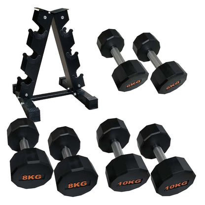 Heavy-Duty Round Hex Dumbbell | No-Roll Stability for Safer Workouts | Ergonomic Grip for Controlled Lifts | Perfect for Home & Gym Strength Training | Solid Cast Construction