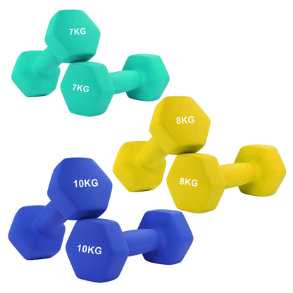 Neoprene Hex Dumbbells | Non-Slip Anti-Roll Weights for Home & Gym | Buy as Singles, Pairs or Full Sets | Ergonomic Grip & Smooth Coating | Ideal for Toning, Rehab & Strength Training