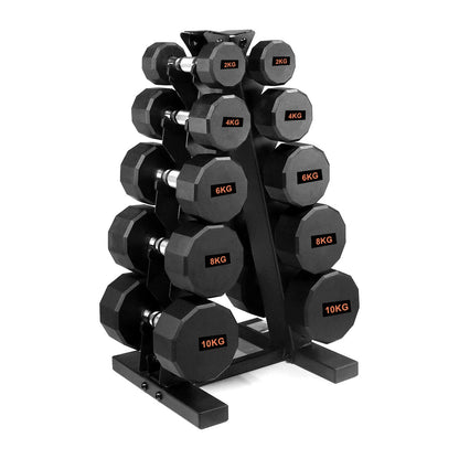 Heavy-Duty Round Hex Dumbbell | No-Roll Stability for Safer Workouts | Ergonomic Grip for Controlled Lifts | Perfect for Home & Gym Strength Training | Solid Cast Construction