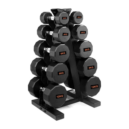 Heavy-Duty Round Hex Dumbbell | No-Roll Stability for Safer Workouts | Ergonomic Grip for Controlled Lifts | Perfect for Home & Gym Strength Training | Solid Cast Construction