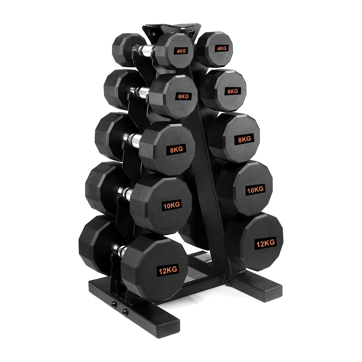 Heavy-Duty Round Hex Dumbbell | No-Roll Stability for Safer Workouts | Ergonomic Grip for Controlled Lifts | Perfect for Home & Gym Strength Training | Solid Cast Construction
