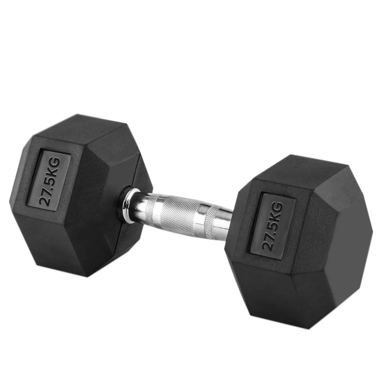 Hex Dumbbells 2.5kg–60kg Sets or Pairs – Rubber-Coated Anti-Roll Weights with Rack or Without – Chrome Knurled Grip for Strength Training at Home Gym
