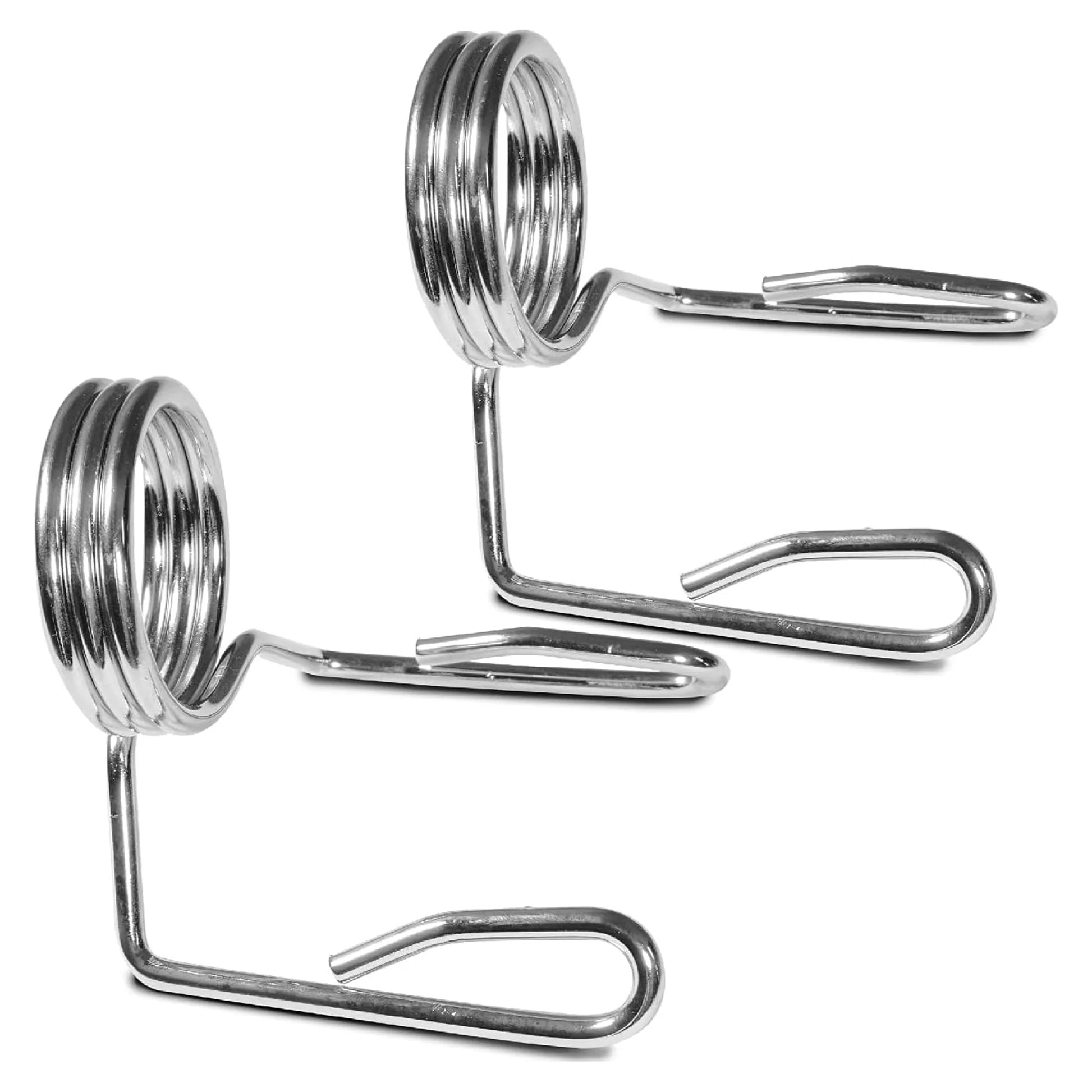 Metal spring clips on a white background
