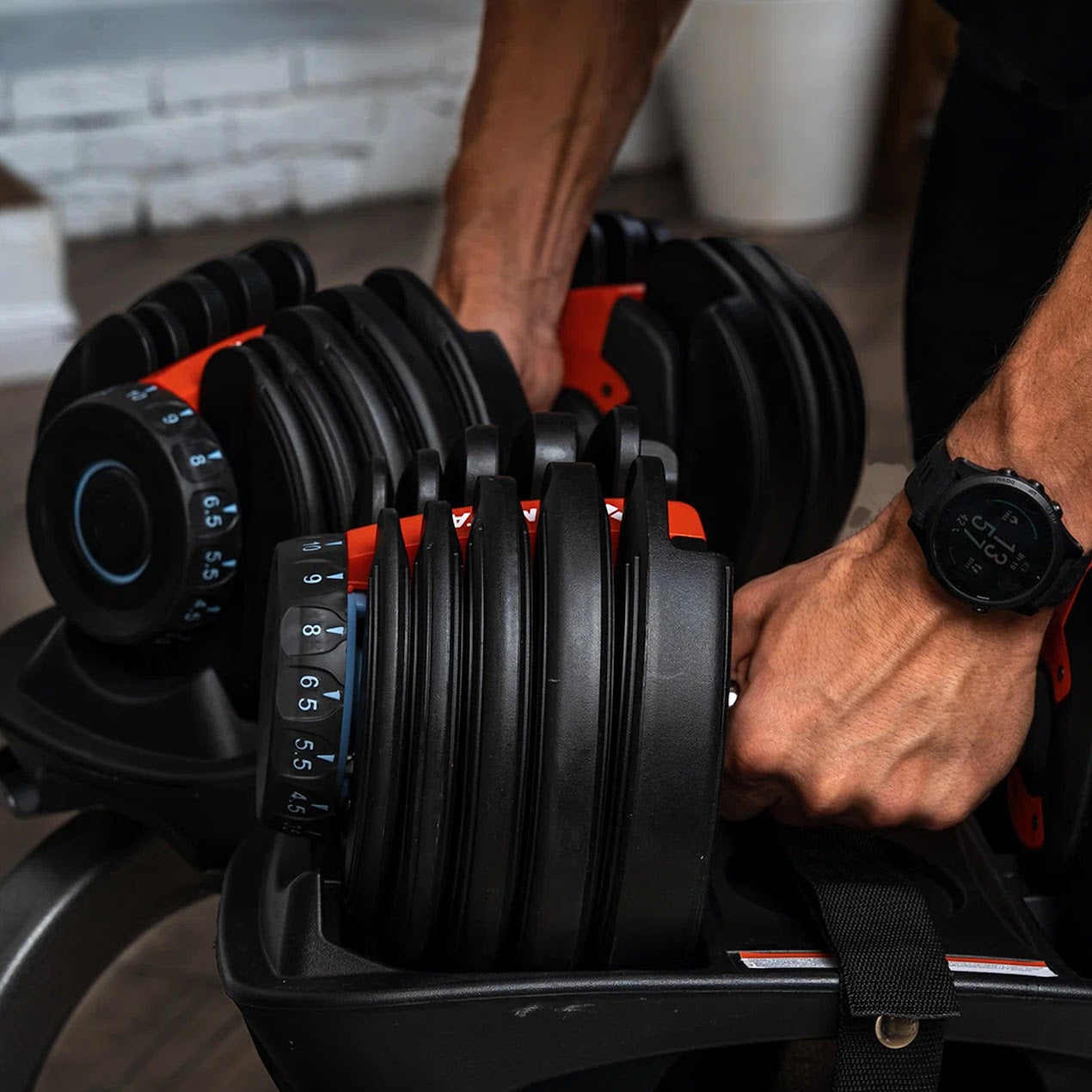 Upgrade Your Gym Setup with a Smart Adjustable Dumbbell Stand – Compatible with 24kg & 40kg Weights, Secure Dial Slots, and Belted Rack for Space-Saving Storage