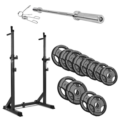 Build Serious Strength with Adjustable Barbell Rack | Half Squat Rack Featuring Dip Station, Safety Spotters & 200KG Capacity – Perfect for Power & Home Training