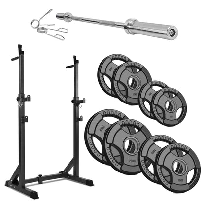 Build Serious Strength with Adjustable Barbell Rack | Half Squat Rack Featuring Dip Station, Safety Spotters & 200KG Capacity – Perfect for Power & Home Training