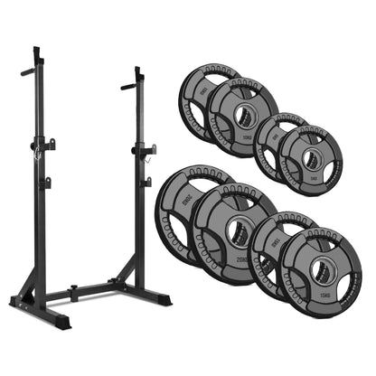 Build Serious Strength with Adjustable Barbell Rack | Half Squat Rack Featuring Dip Station, Safety Spotters & 200KG Capacity – Perfect for Power & Home Training