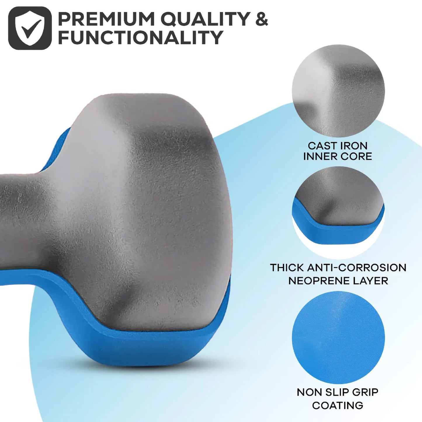 Neoprene Hex Dumbbells | Non-Slip Anti-Roll Weights for Home & Gym | Buy as Singles, Pairs or Full Sets | Ergonomic Grip & Smooth Coating | Ideal for Toning, Rehab & Strength Training