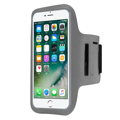 Phone with a gray armband on a white background