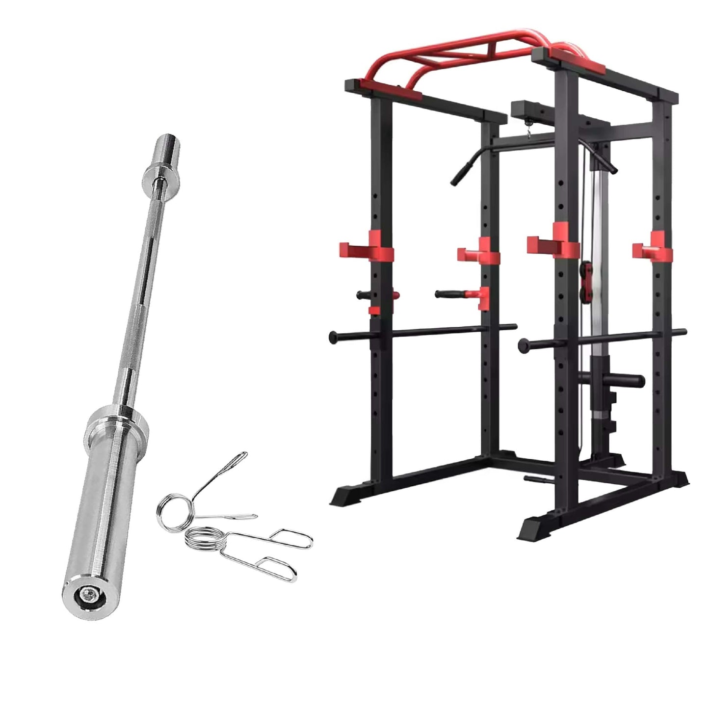 Ultimate Strength Training Station | Full-Feature Power Rack with Adjustable Cable Pulley System, Pull-Up Bar & Multi-Use Cage for Home & Commercial Gyms