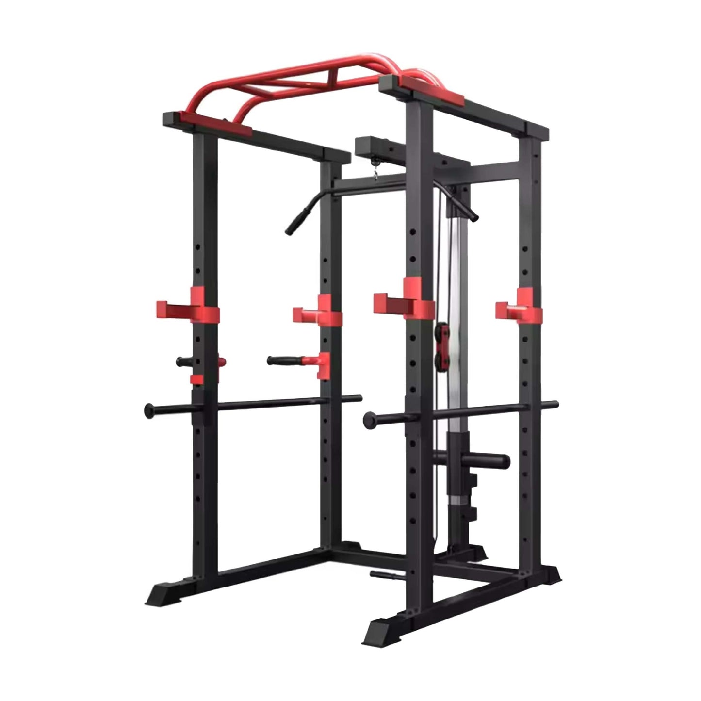 Ultimate Strength Training Station | Full-Feature Power Rack with Adjustable Cable Pulley System, Pull-Up Bar & Multi-Use Cage for Home & Commercial Gyms