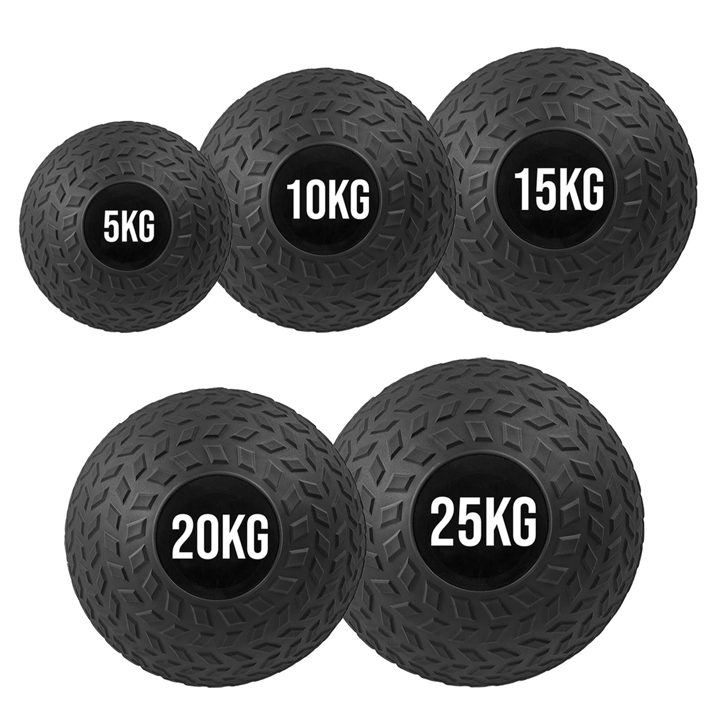 Heavy-Duty No-Bounce Slam Balls with Tread Grip | Impact-Resistant Rubber Weight Balls for Core, Strength & Power Training | Choose Single or Set – 3KG to 25KG Options Available