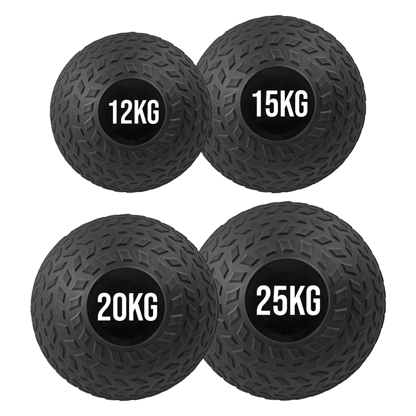 Heavy-Duty No-Bounce Slam Balls with Tread Grip | Impact-Resistant Rubber Weight Balls for Core, Strength & Power Training | Choose Single or Set – 3KG to 25KG Options Available
